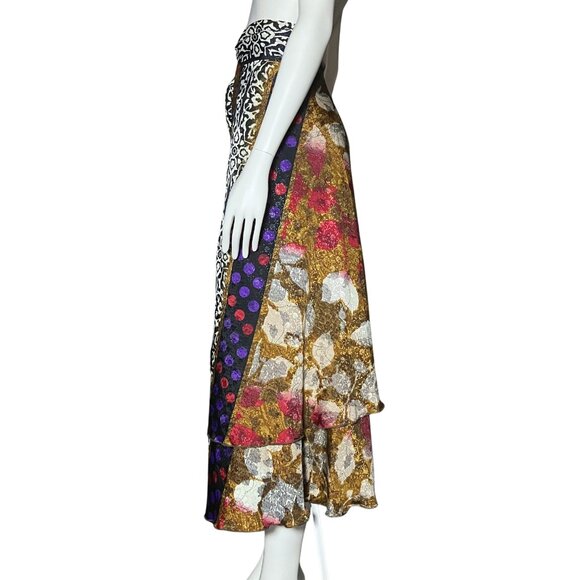 NWT Kariza Magic Wrap Skirt Convertible Dress One Size Boho Metallic Maximalist - Picture 6 of 12